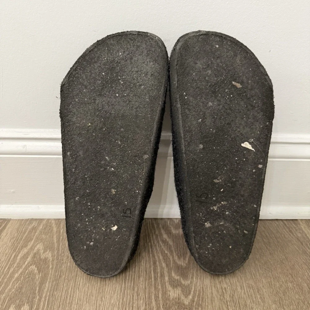 Birkenstock Zermatt Shearling Lined Clogs Felt Slippers Unisex 42 Dark Grey